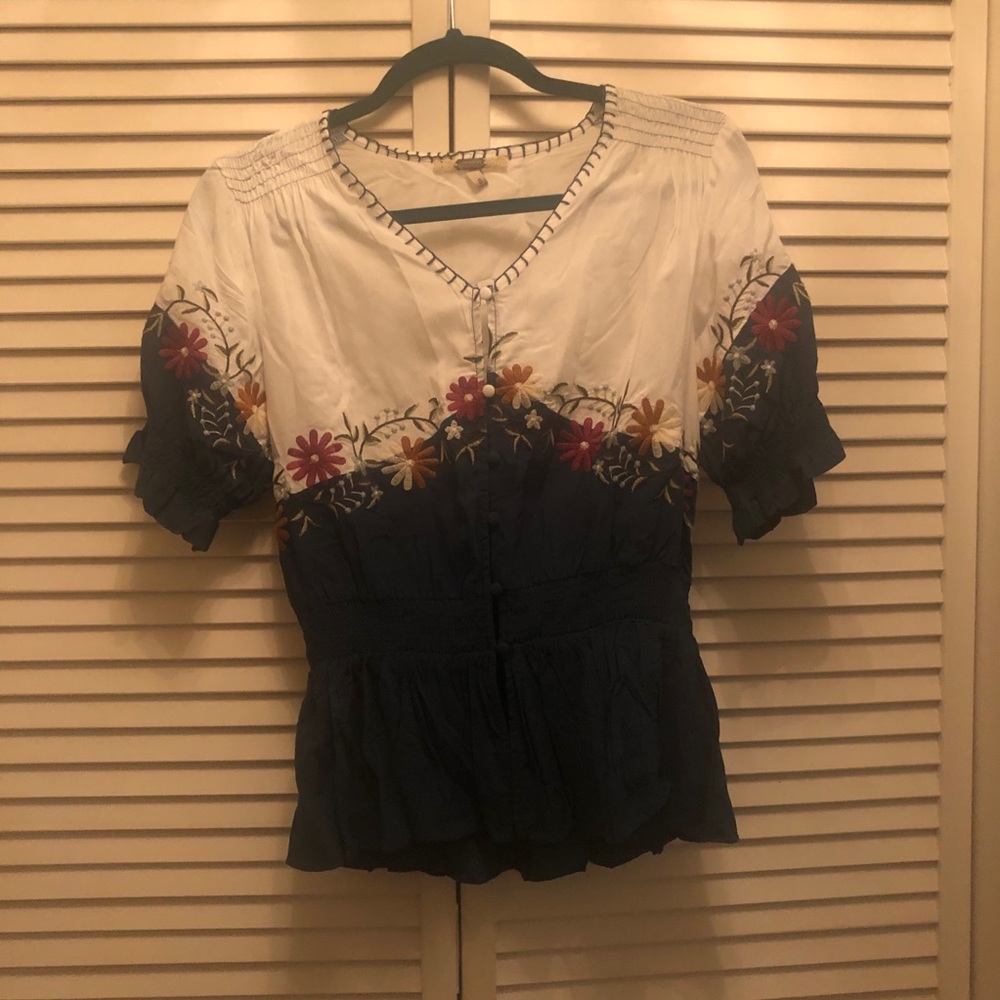 Embroidered flower top